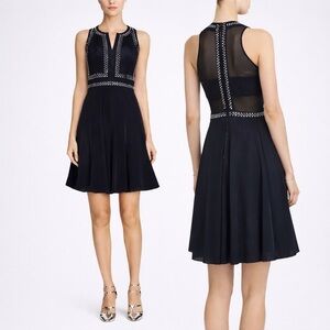 Navy Cocktail Dress Wedding Guest Graduation NWT Rebecca Taylor Size 12